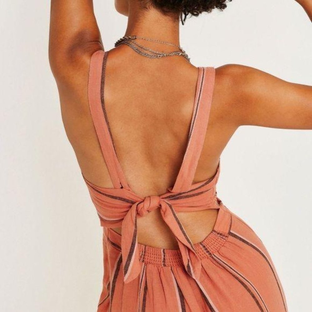 Urban Outfitters Ashley Striped Button Tie-Back XS